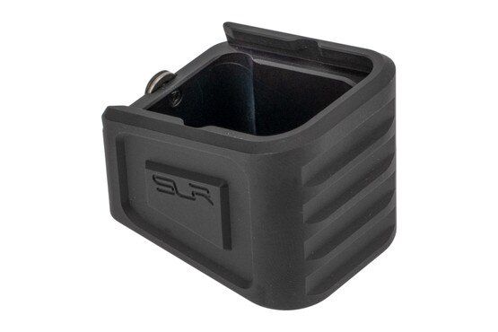 SLR Rifleworks +4 magazine extension for factory or ETS Glock 21 magazines machined from 6061-T6 aluminum and black anodized.